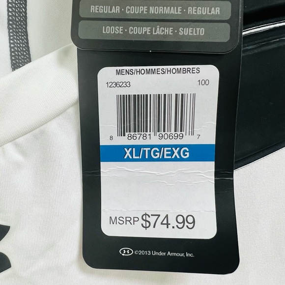 Under Armour White Gameday Armour Baselayer Football Compression Top Mens Sz XL - Picture 7 of 9